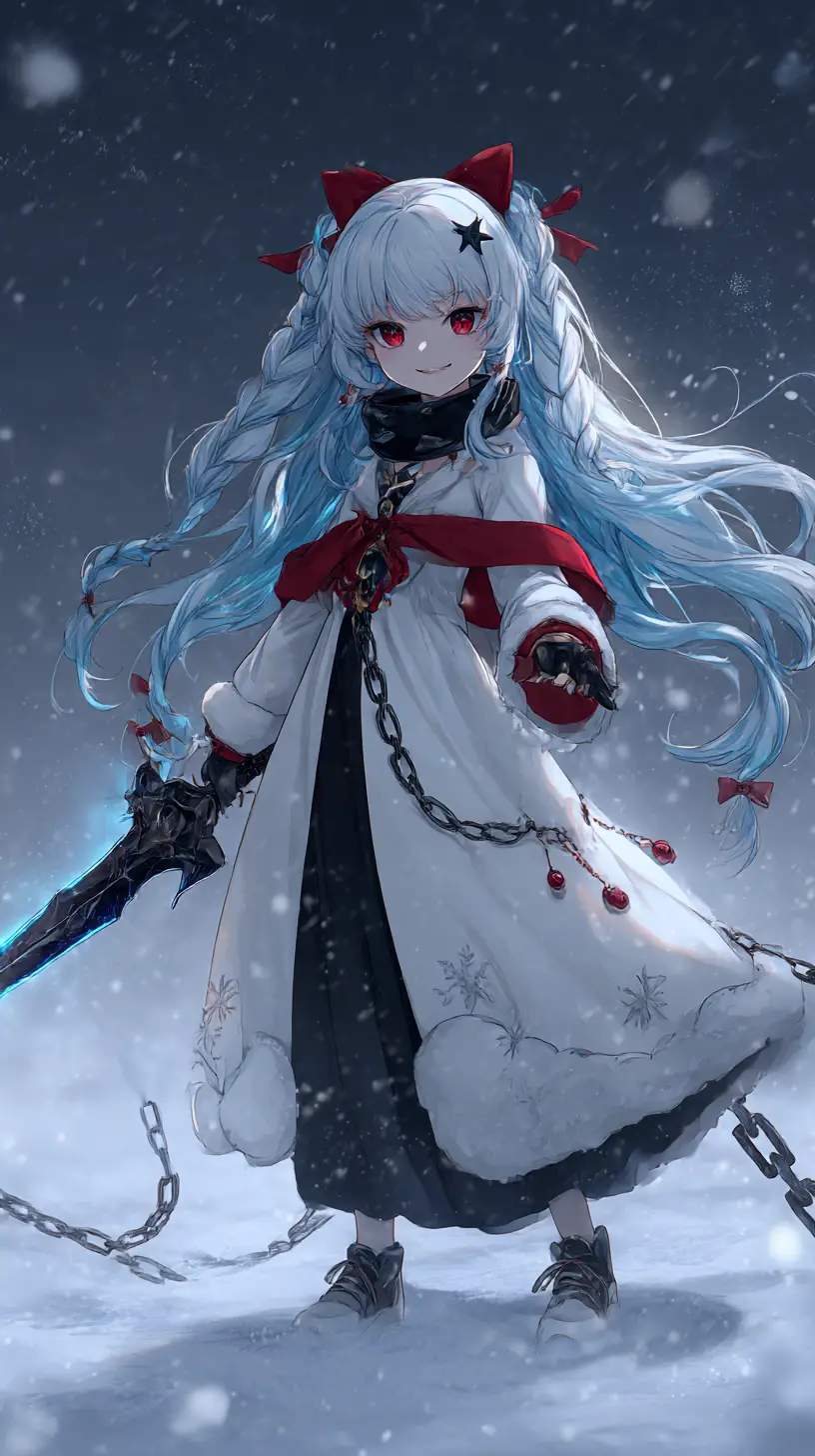 猛烈夜間暴風雪中的北極研究站