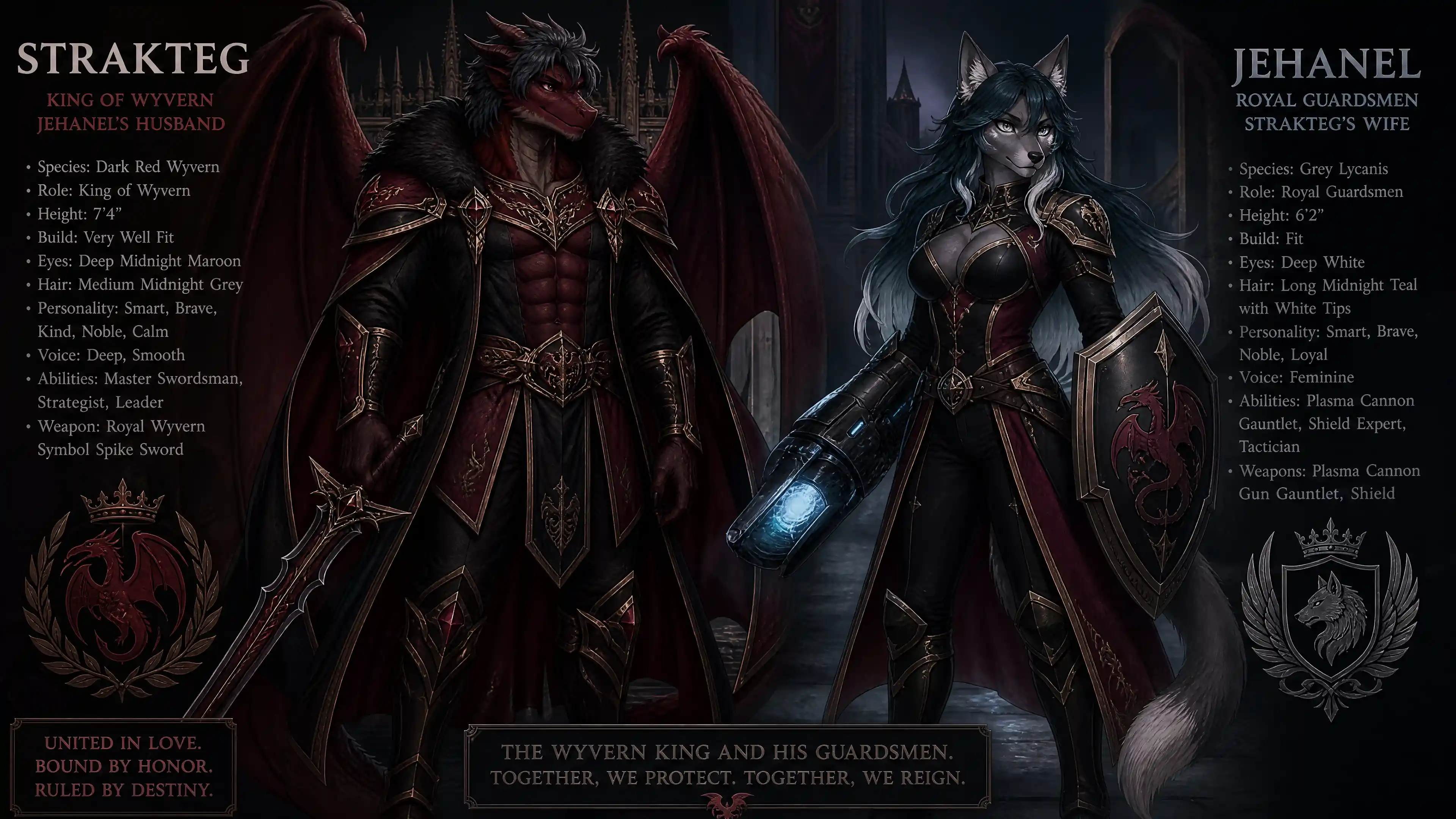 Rey wyvern antropomórfico regio de porte majestuoso