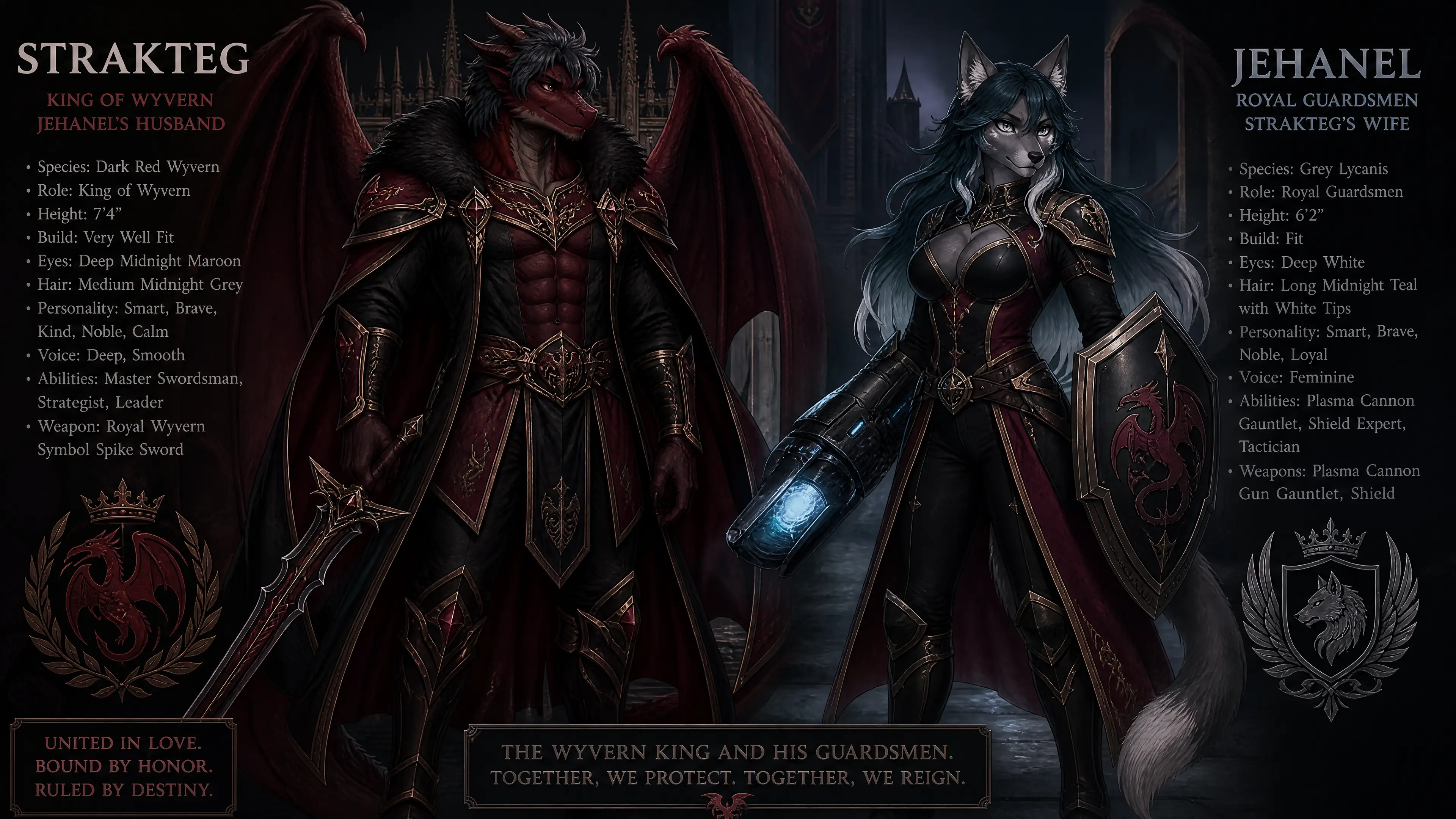 Rey wyvern antropomórfico regio de porte majestuoso