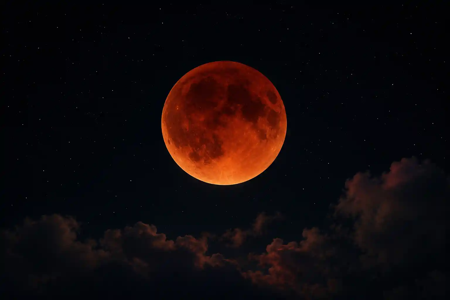 Eclipse lunar total que tiñe el cielo de rojo