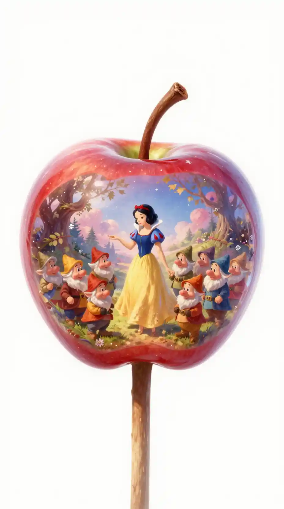 Whimsical Candy Apple With Tiny Fairytale Scene Inside