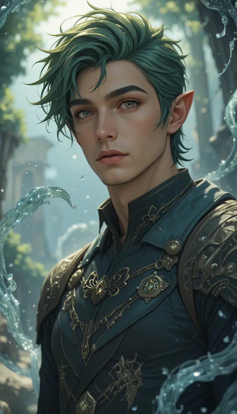 Hombre de anime en un mundo de fantasía mágico