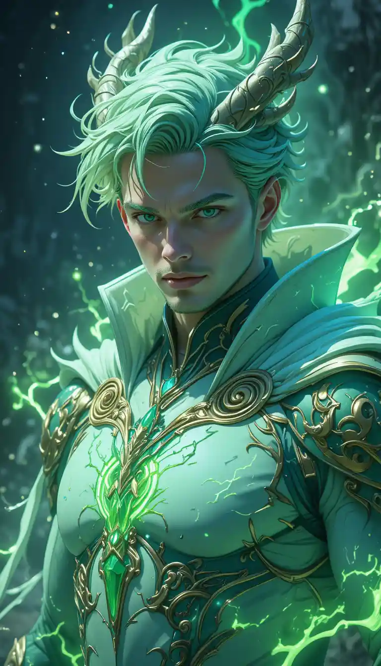 Hombre de anime de un universo de fantasía místico