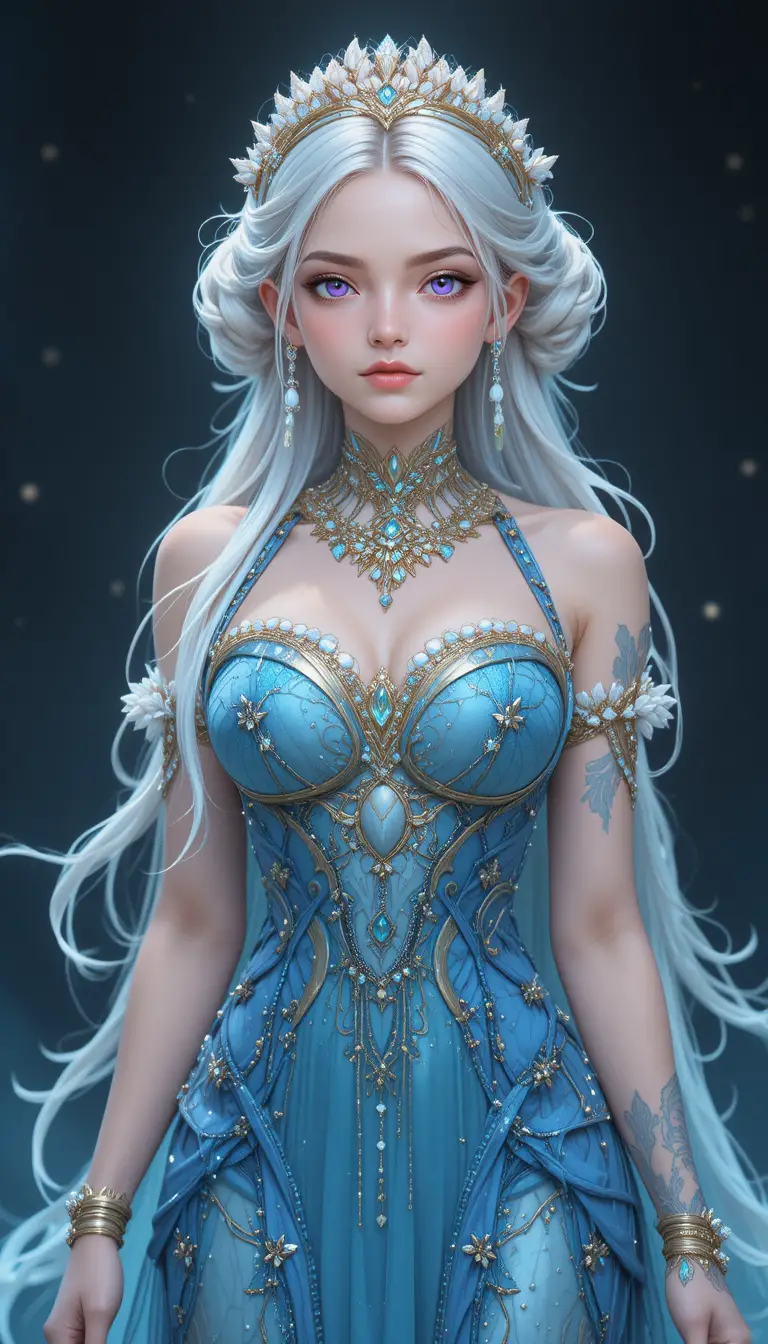 Elegante sirena estilo anime con cola turquesa