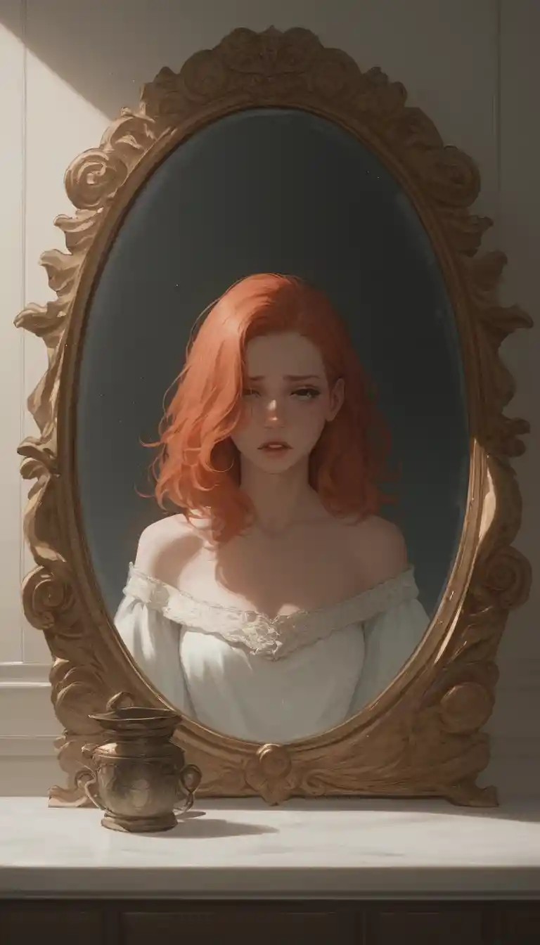 Beautiful girl in a surreal distorted dreamlike environment