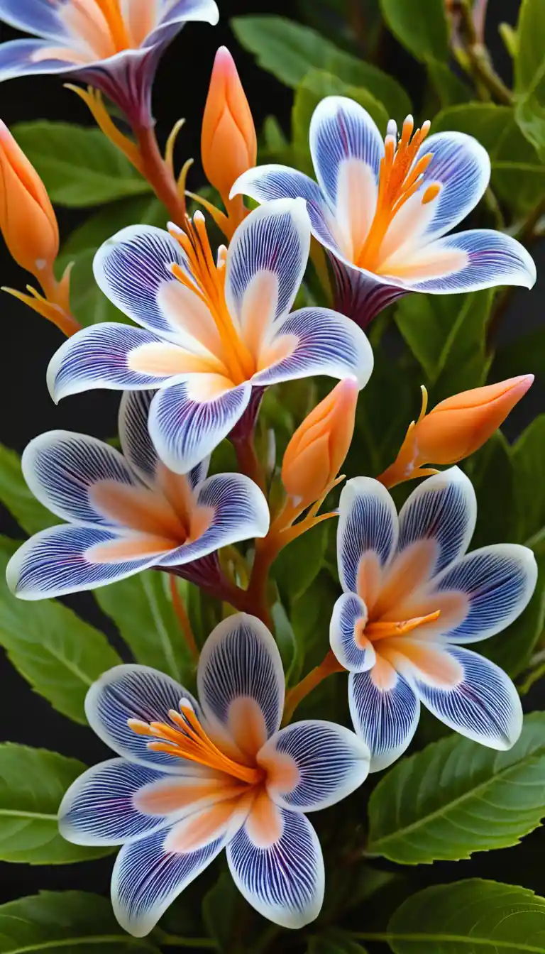 Close up of exotic feather like garden flowers in daylight