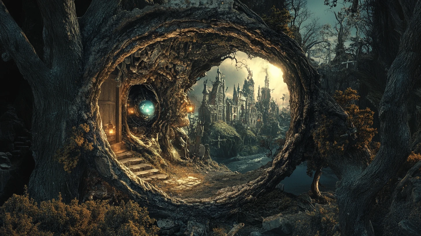 歪んだおとぎ話の幻想から生まれたシュールな夢幻風景