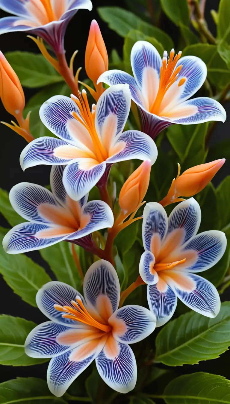 Close up of exotic feather like garden flowers in daylight