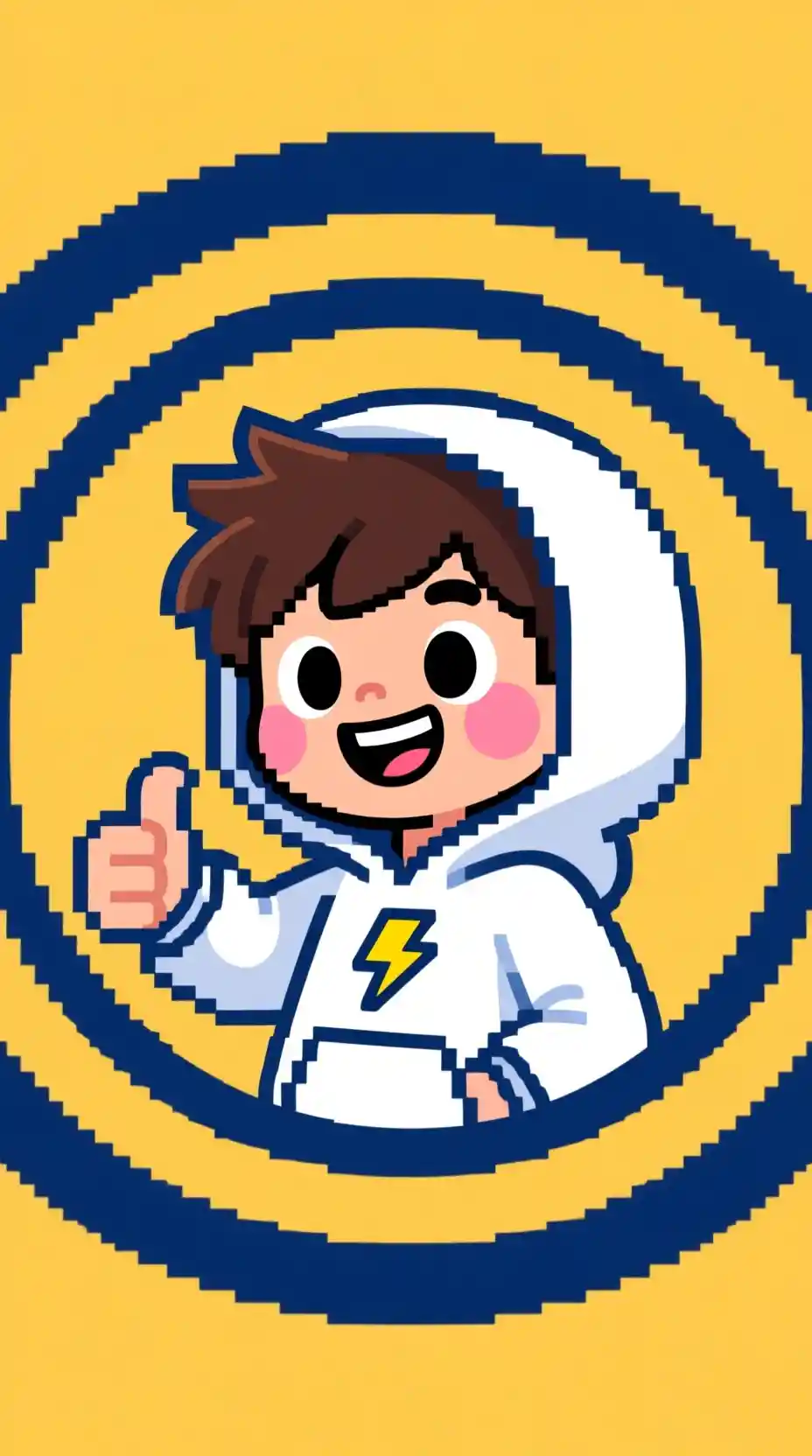 Cheerful cartoon boy avatar in a circular vector logo