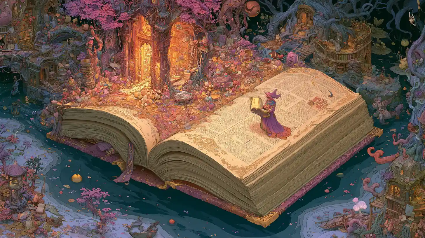 Surreal landscape reflecting fractured fairy tale worlds in mind