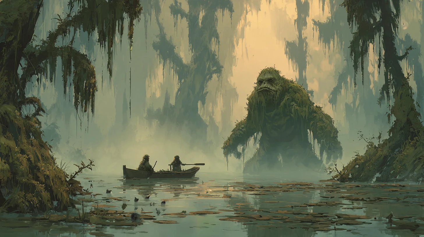 Terrifying Monster Rising From An Enchanted Swamp