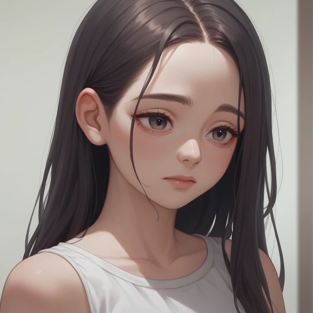 哭泣的動漫少女肖像，含淚又富有表情的雙眼