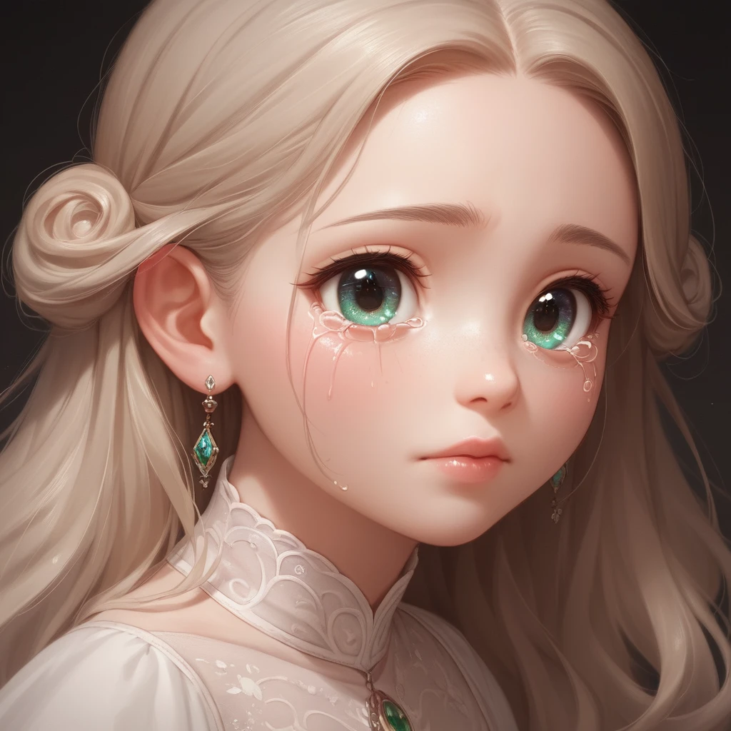 Retrato de anime en primer plano de una hermosa joven