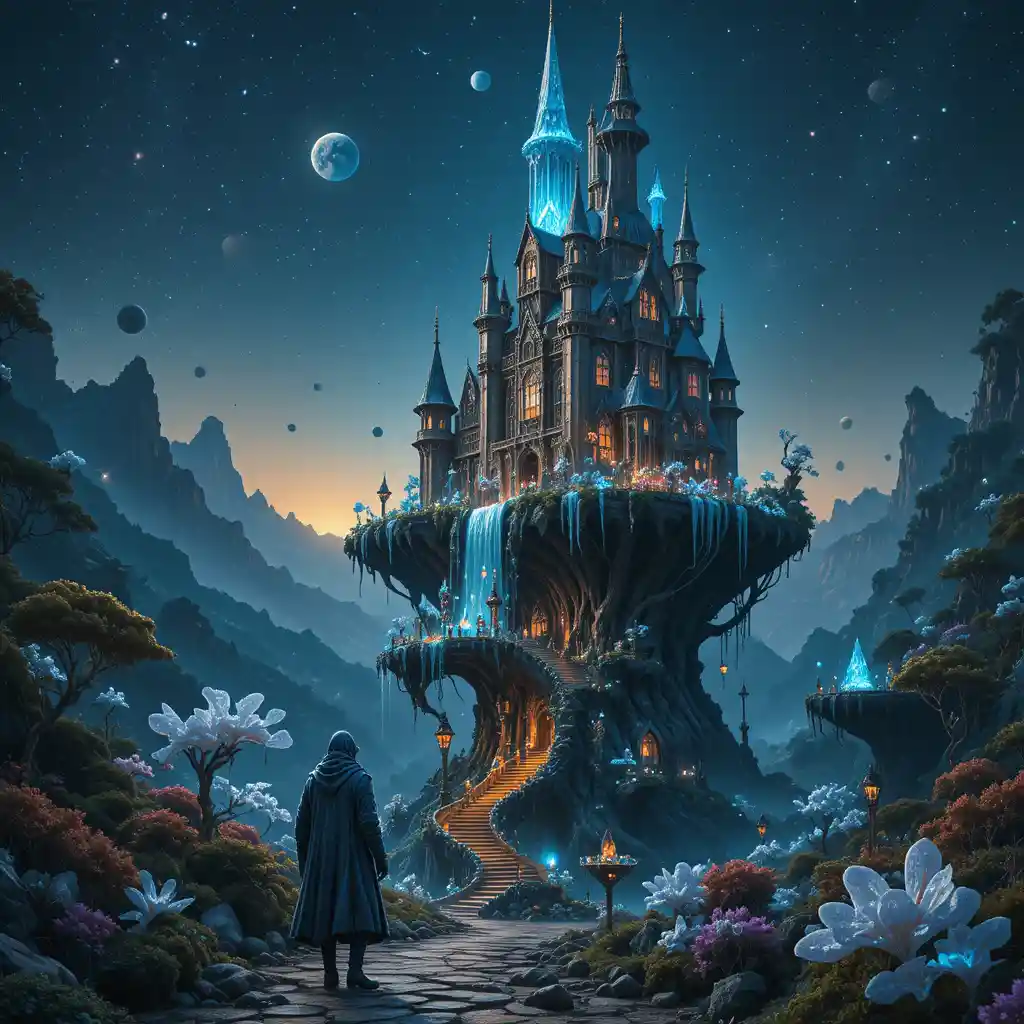 Ancient Gothic Castle Grown From A Colossal Tree Mountain