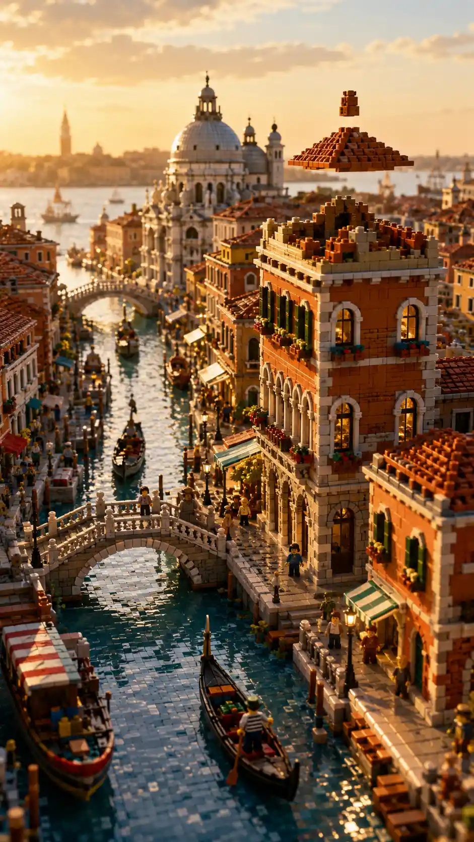 Miniature Venice Canal City Built From Colorful Blocks