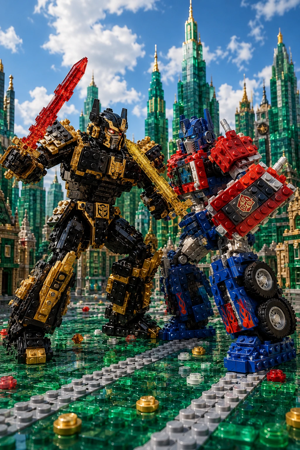 Des guerriers robots Lego s’affrontent dans une New York en briques baignée de soleil