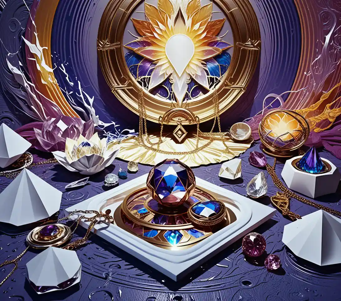 Dark crystal jewelry gallery with sparkling mystical decor