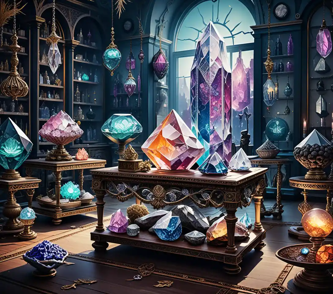 Mystical Crystal Jewelry Gallery Bathed In Sunlight