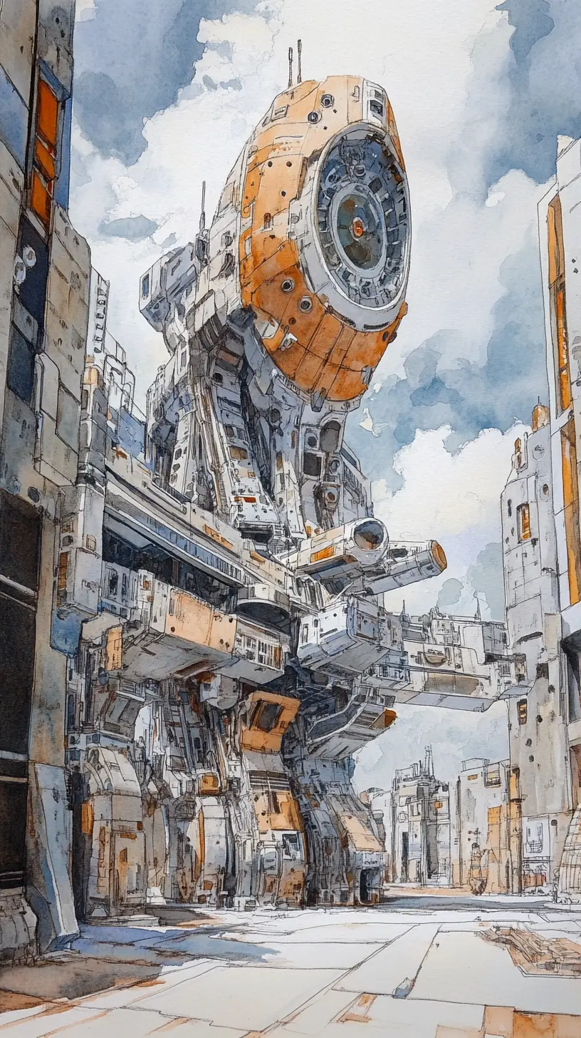 Fantoches Futuristas em Aquarela Construídos com Blocos Simples