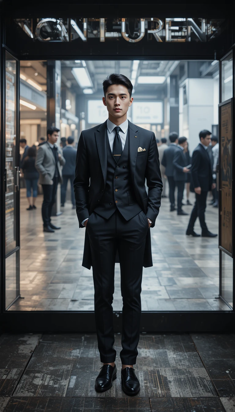 Stylischer junger asiatischer Executive in modernem Fashion-Porträt