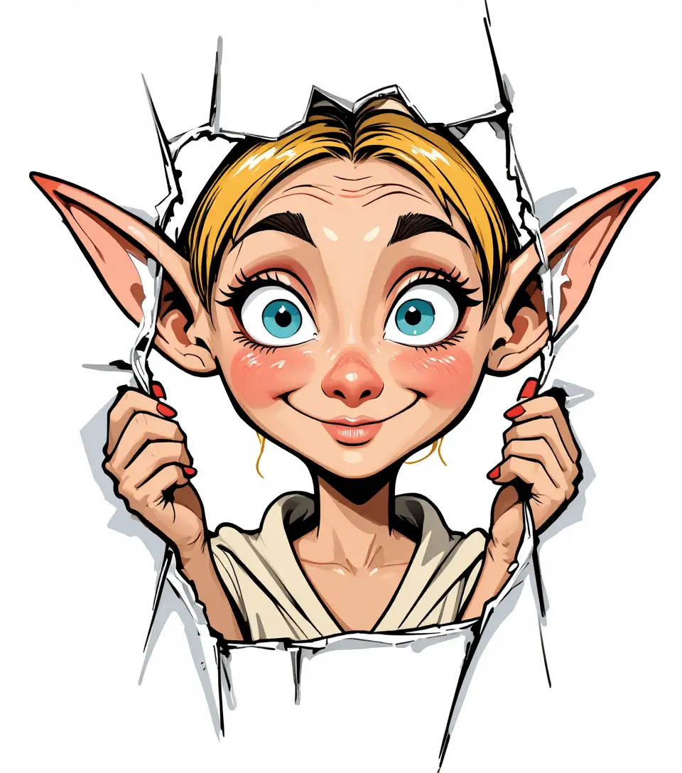 Portrait de buste cartoon d’un elfe fantaisiste