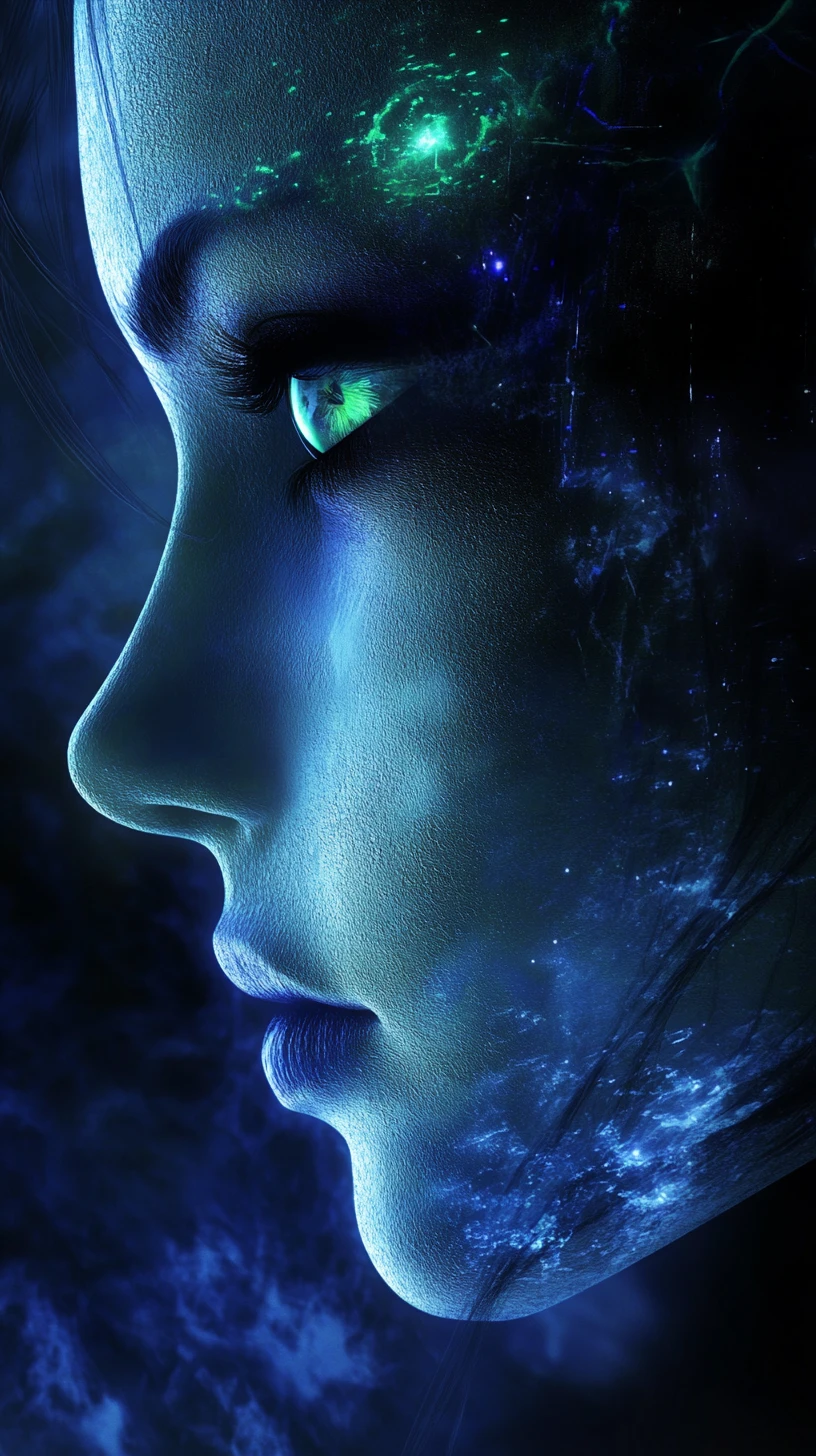 Woman sitting in silence with closed eyes listening within