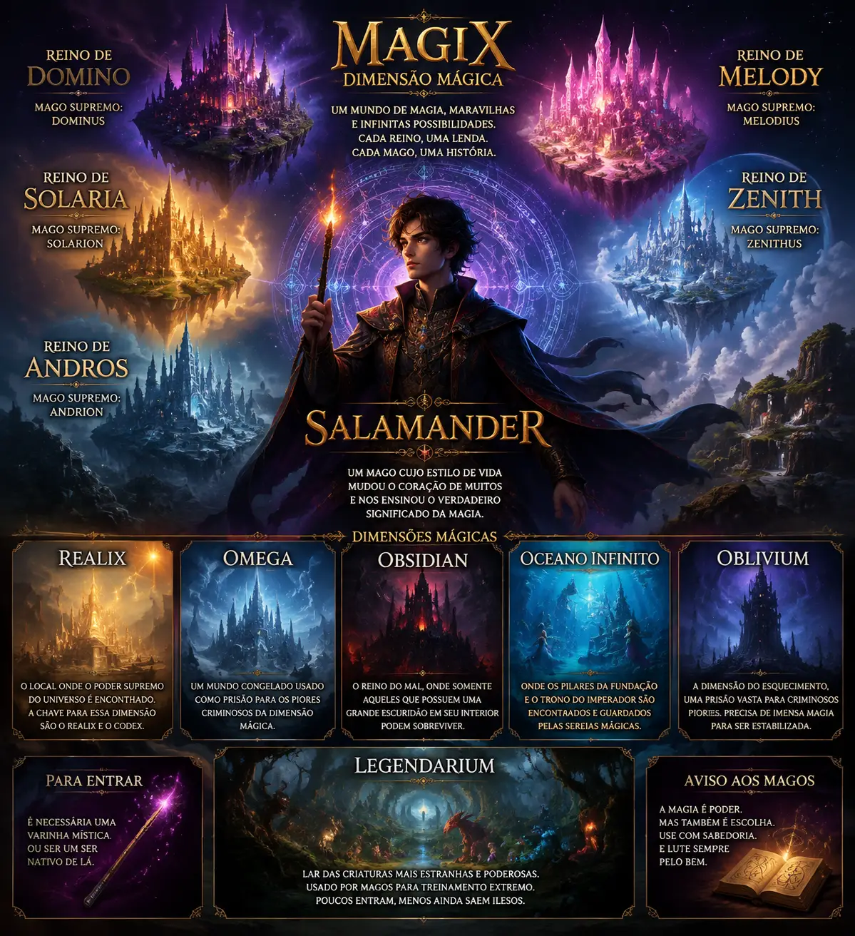 Drago salamandra leggendario che protegge i regni magici