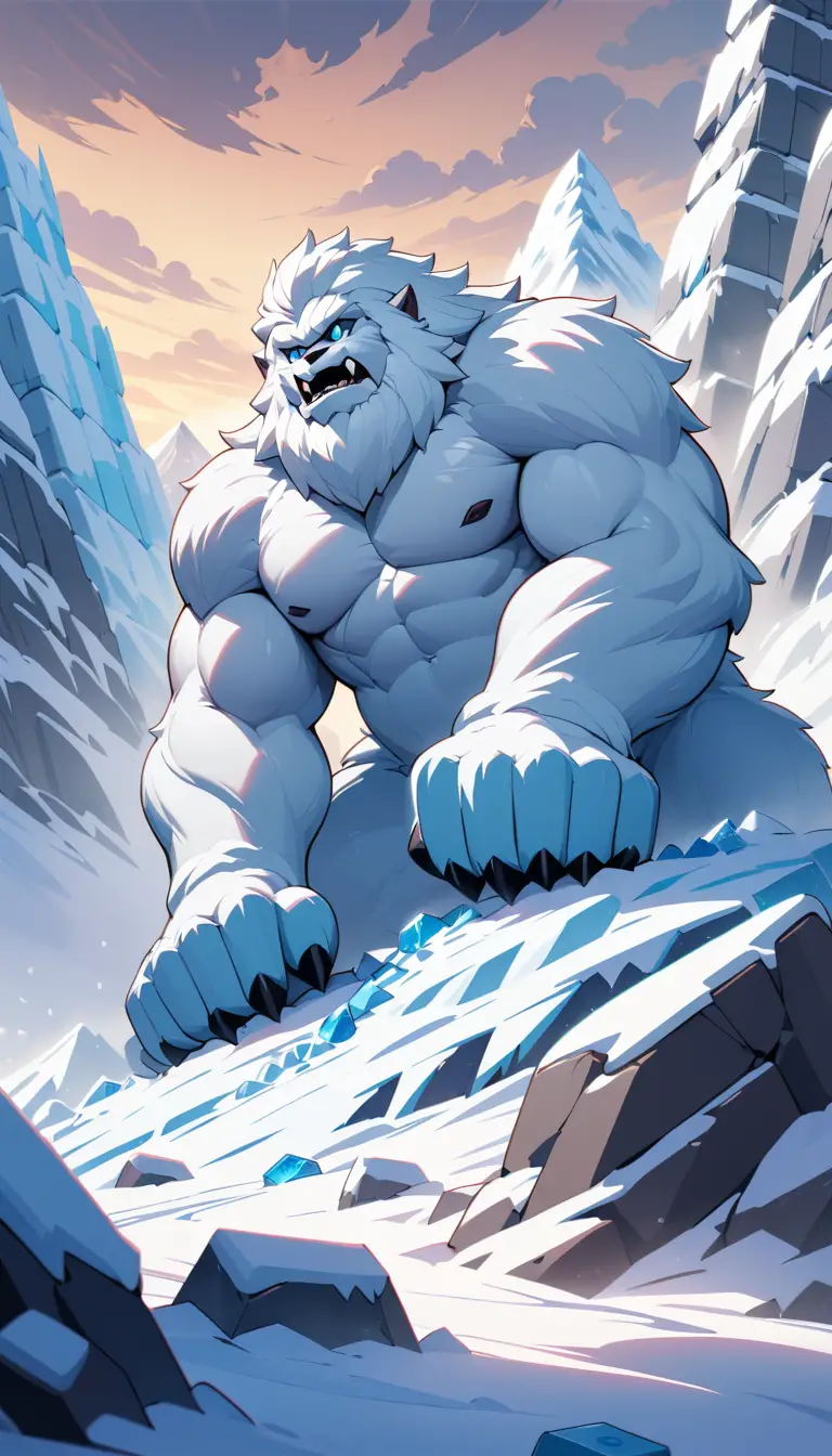 Yeti Lego che svetta su un’immensa montagna di mattoncini ghiacciati