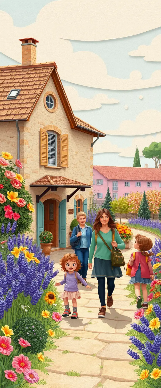 Parents et enfants pour le premier jour d’école primaire