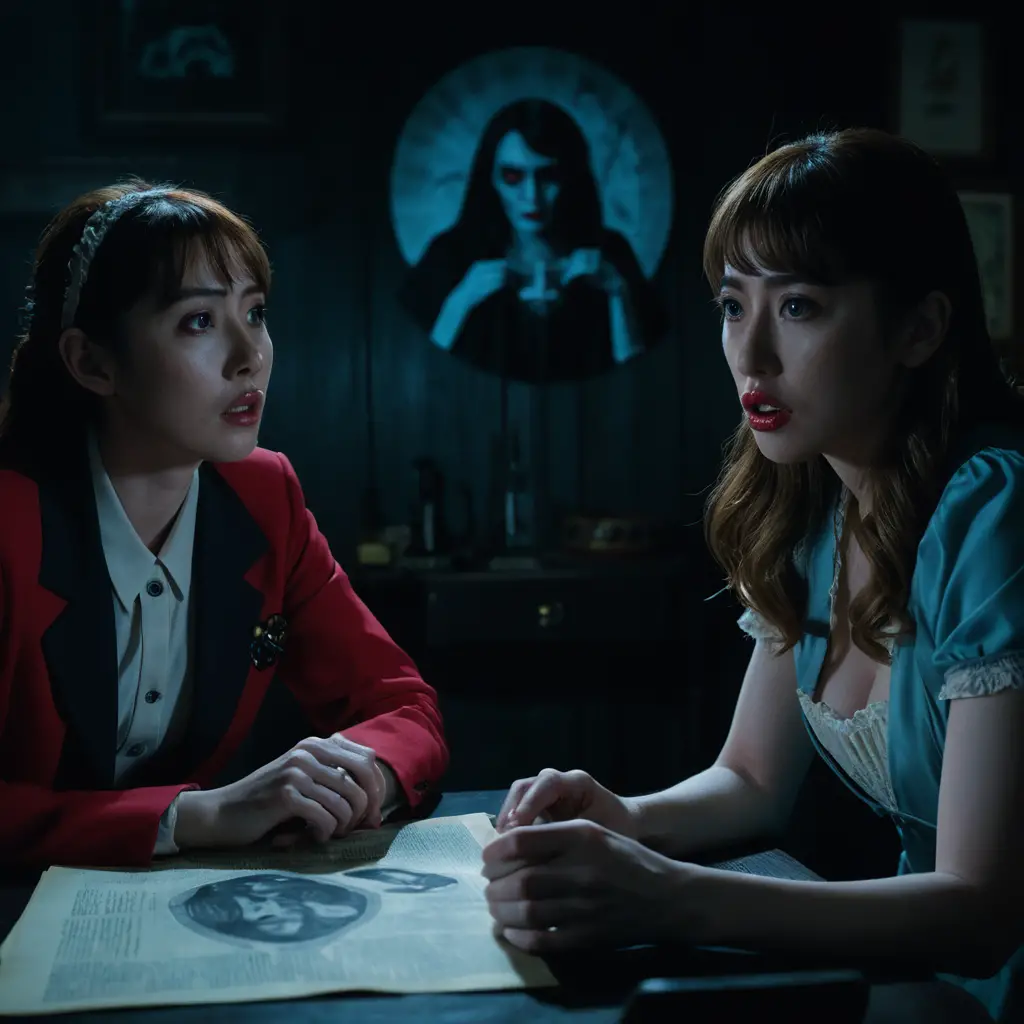 Darkly comic pop surreal scene at the edge of horror