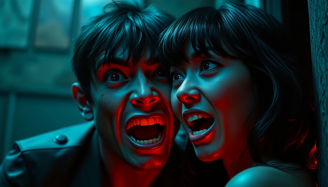 Mujer paranoica de humor negro en un momento cinematográfico surrealista