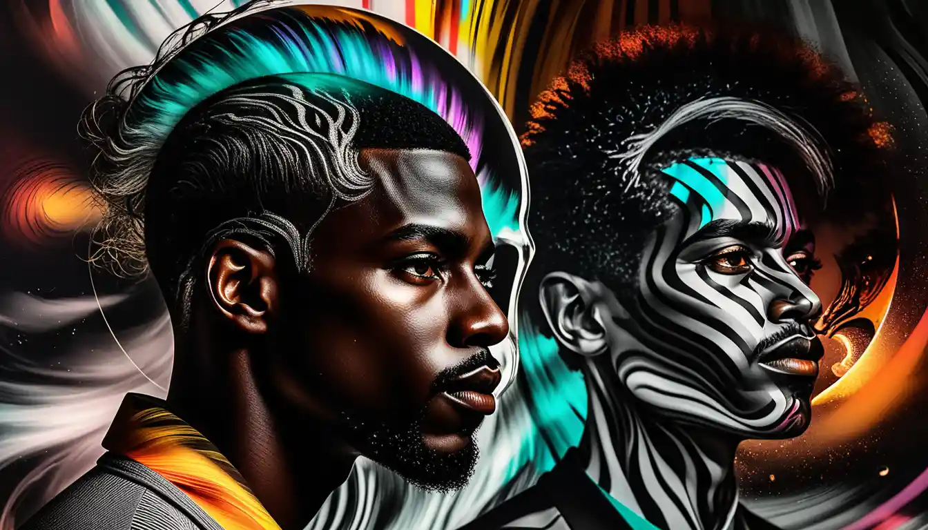 Surreal portrait of a man with a glowing inner world