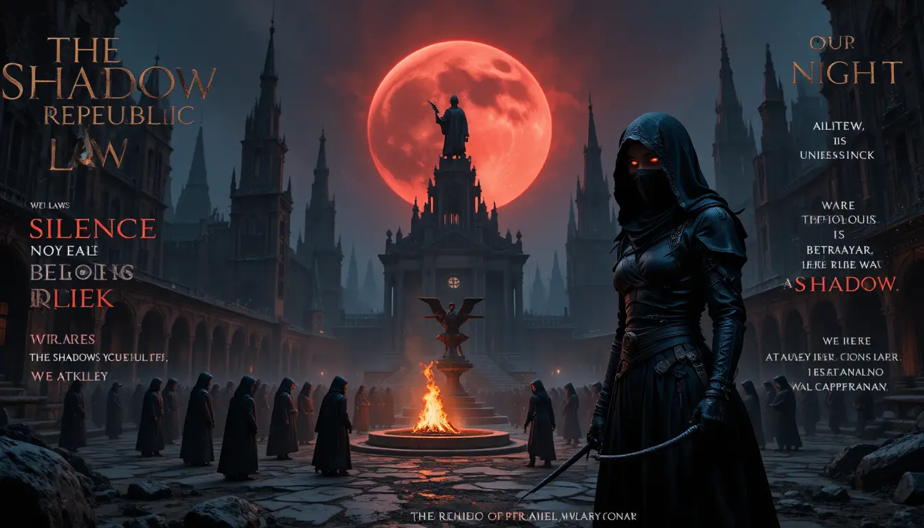 Hooded assassin sisterhood before a blood moon