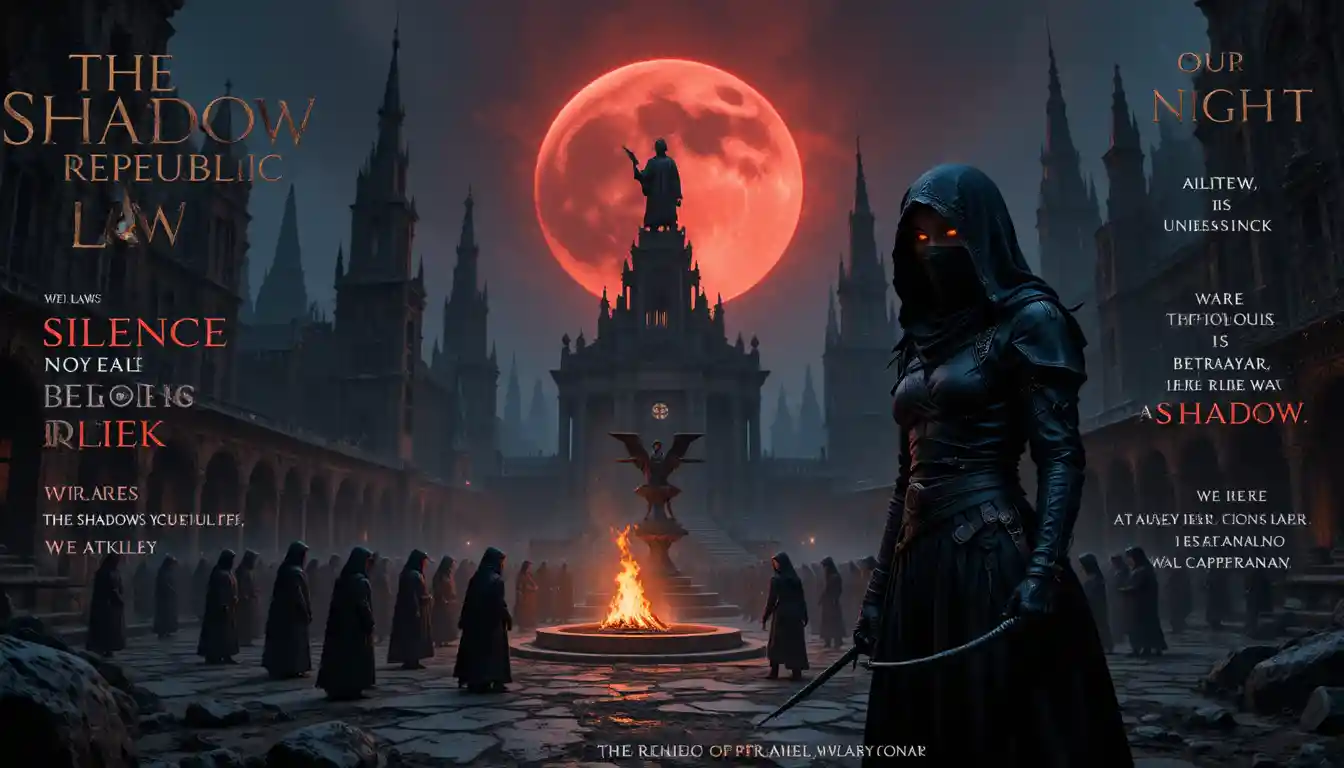 Hooded assassin sisterhood before a blood moon