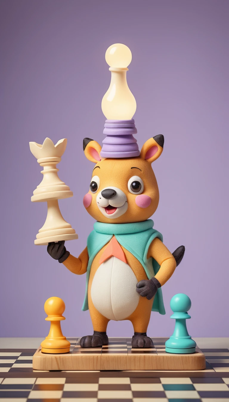 準備在棋盤上落子的奇幻西洋棋角色