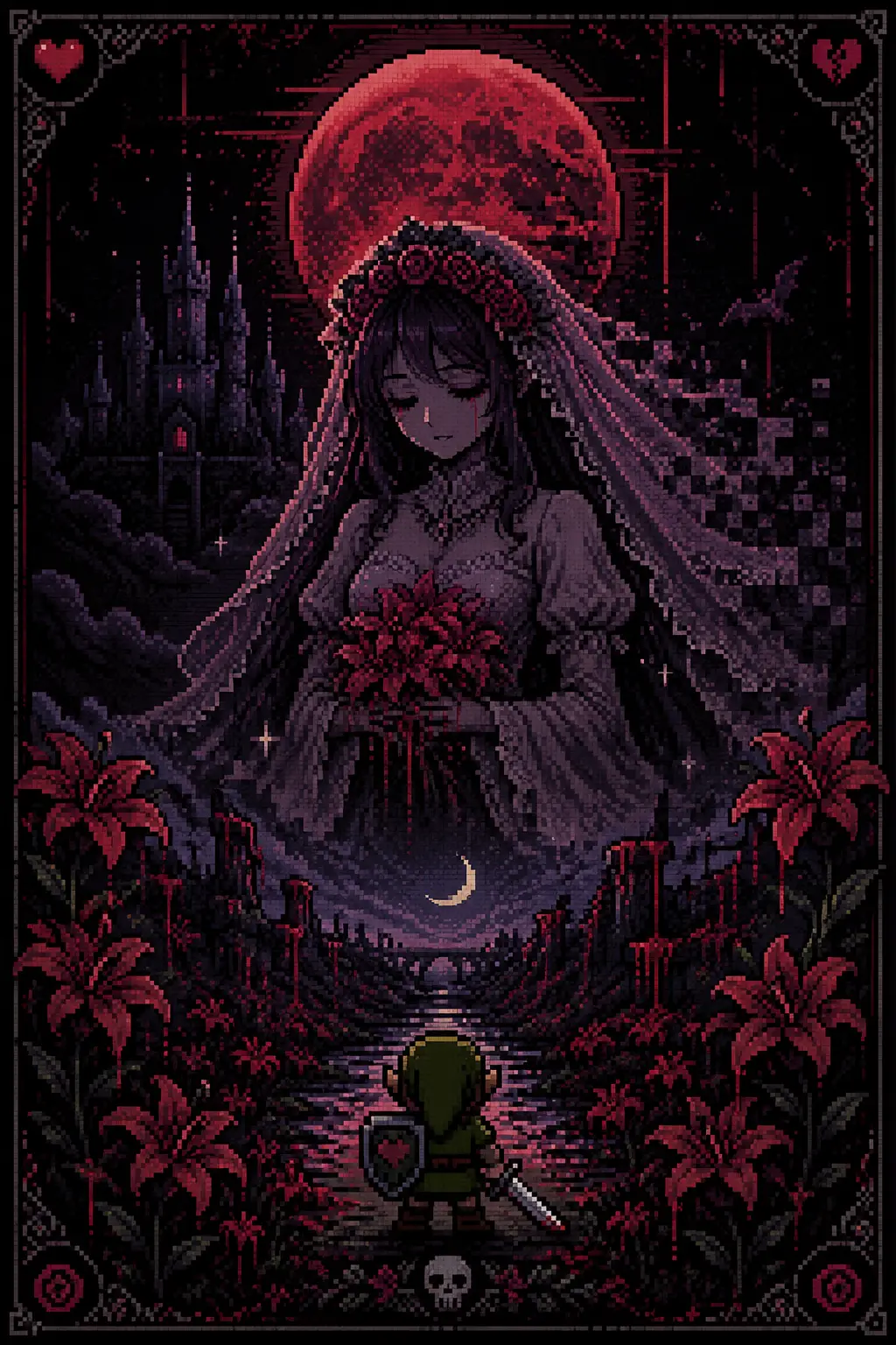 Melancholic album cover titled Farewell My Pixel Bride