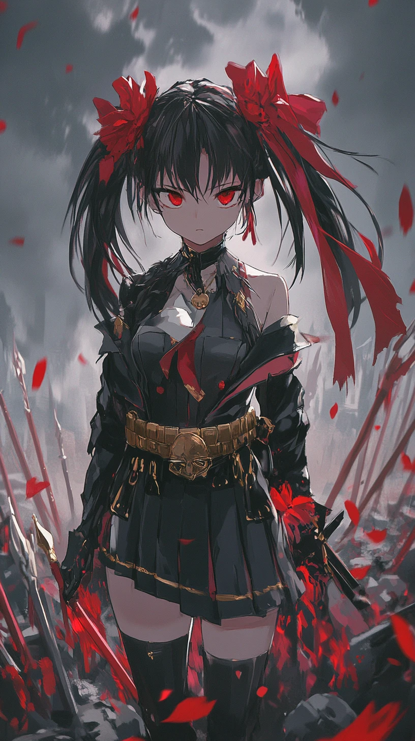 紅色迷霧中孤獨少女與像素劍之原野