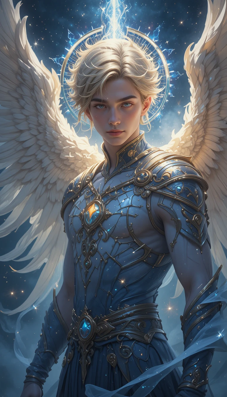 年輕幻想男子置身於神話系動畫世界