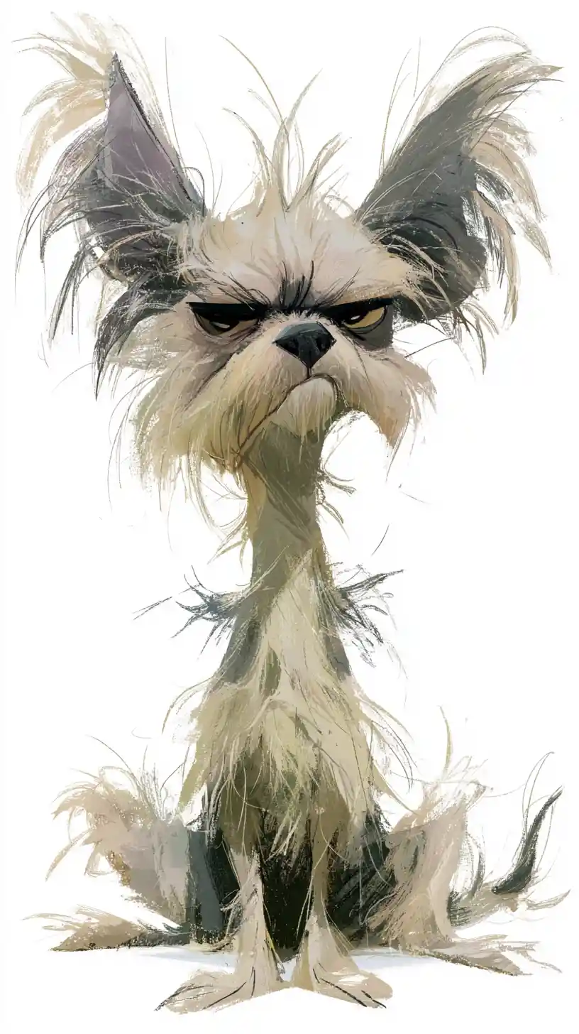 Playful little dog with a scruffy coat and bright eyes