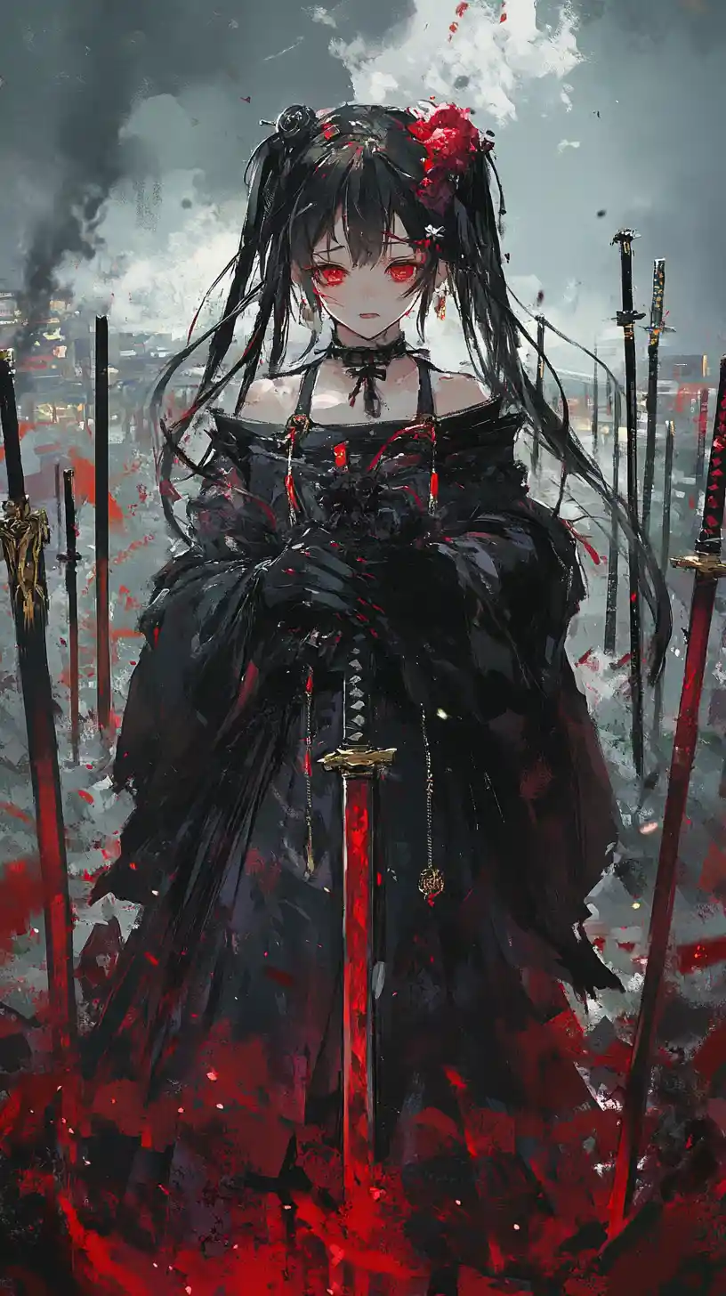 走在落劍原野中的憂鬱系動畫少女