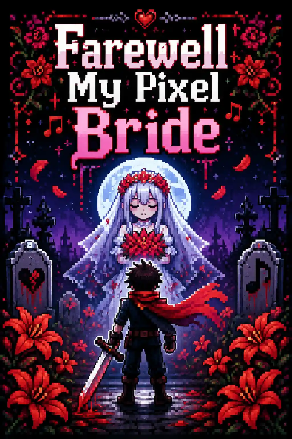 Bright album cover with bold Farewell My Pixel Bride title