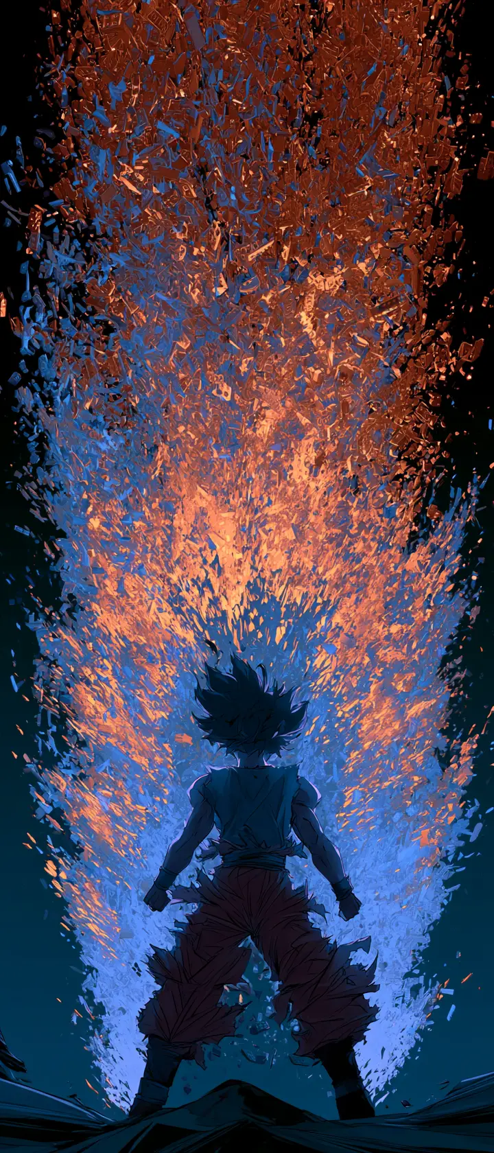 Artista marziale anime che si potenzia tra un’esplosiva aura di mattoni