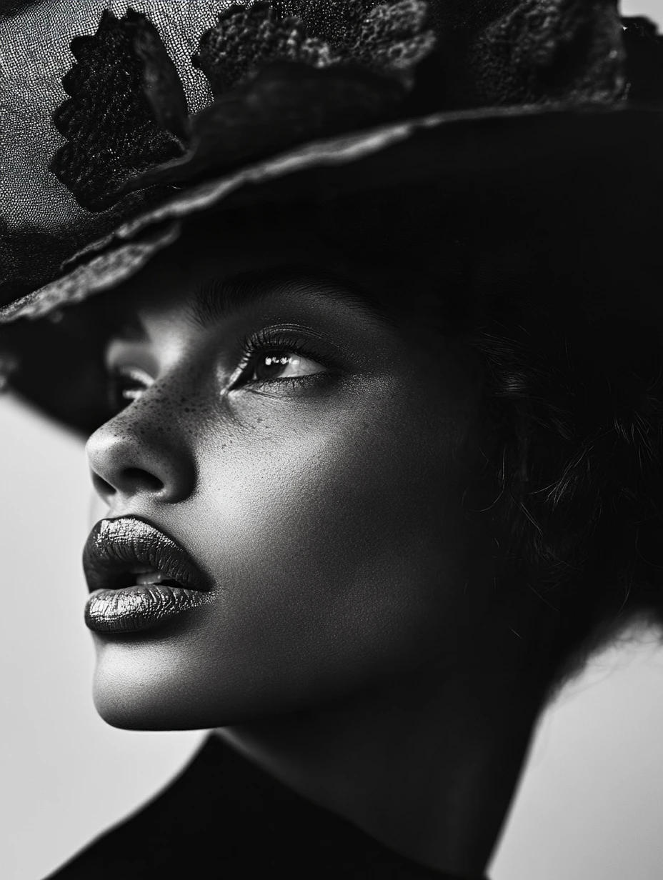 Dramatic black and white photograph with centered composition