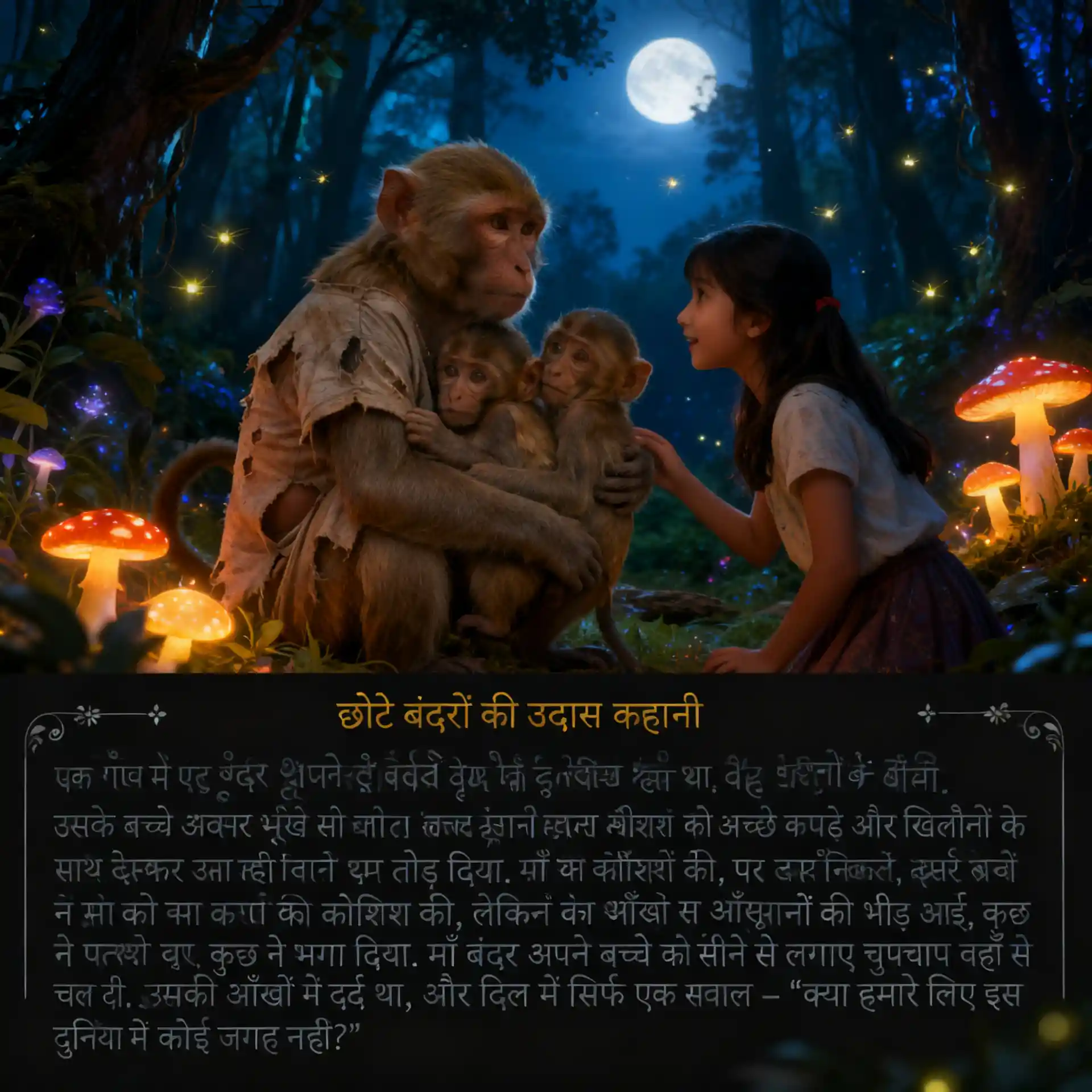 螢光蘑菇與螢火蟲點亮的魔幻夜之森林