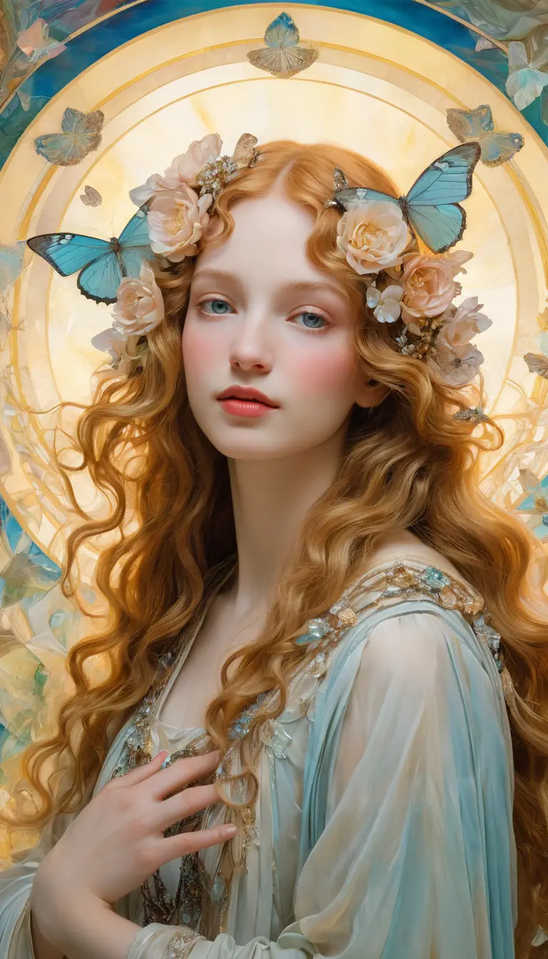 Ethereal romantic painting of pure bliss and radiant light