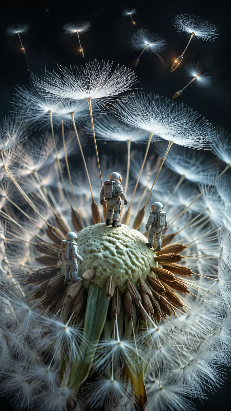 微小太空人探索巨型蒲公英種子世界