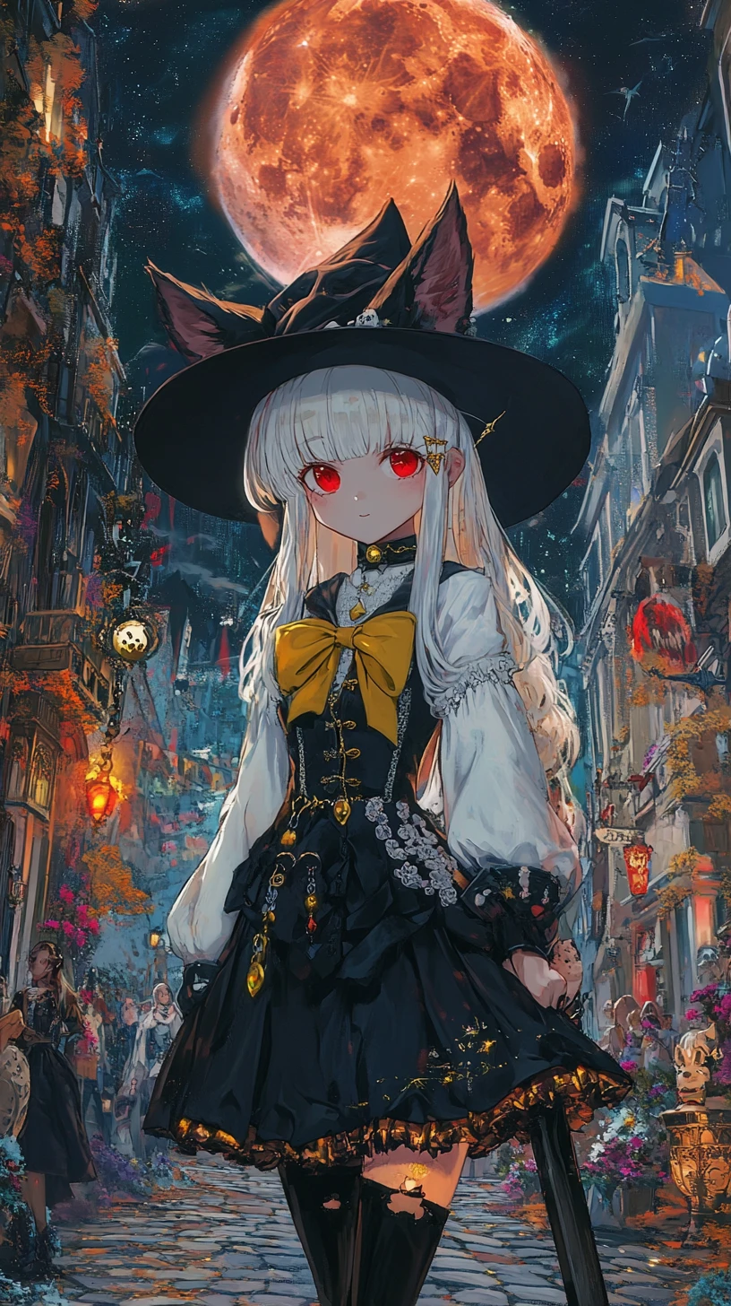 紅月之下的奇幻城市街頭嘉年華