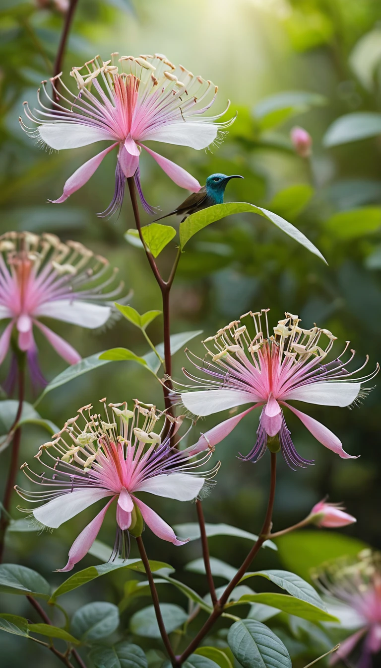 Makroaufnahme von rosa Spinnenblumen im Garten