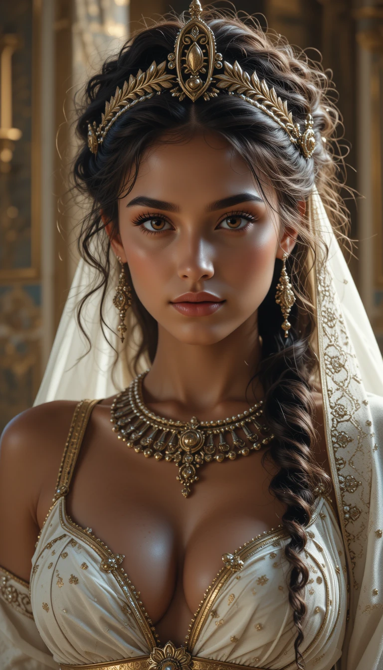 Realistic portrait of an exotic bronze age princess