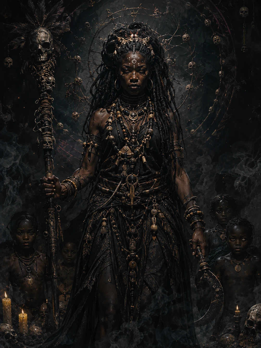 Oscura sacerdotessa voodoo guardiana dal terrificante potere mistico